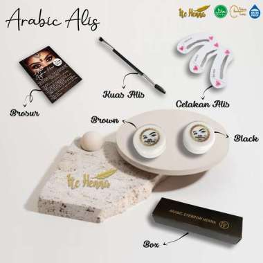 Arabic Henna Alis Brow Henna Premium Henna Coklat & Hitam Mix