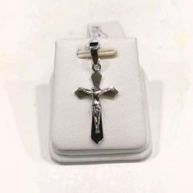 Liontin Salib Yesus Katolik Emas Putih 750