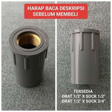 SDD Sock Drat Dalam Kuningan Rucika 1/2" Faucet Socket With Metal Insert AW Drat 1/2" Sock 3/4"