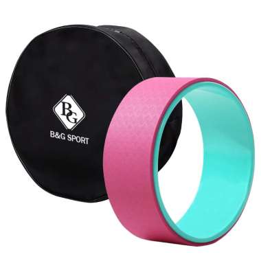 B&G SPORT RODA YOGA/ YOGA WHEEL / YOGA WHEEL GYM / FITNESS YOGA STRECHING 33CM + TAS PINK + TAS