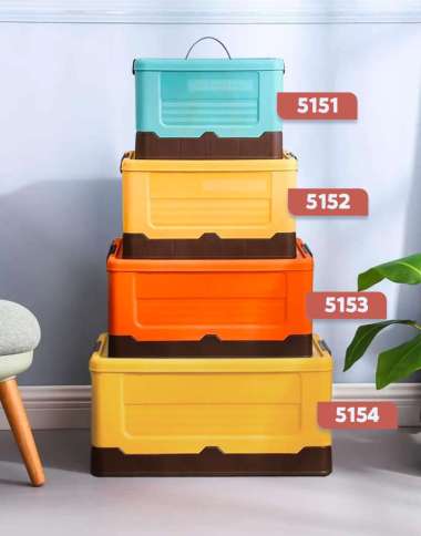 Storage Box Lipat | Folding Container Box Kotak Plastik Tempat Baju/ Mainan Kotak Penyimpanan Sedang