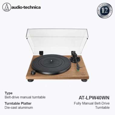 Audio Technica AT LPW40WN Fully Manual Belt-Drive Turntable