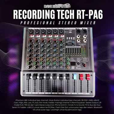 Recording Tech RT-PA6 / RT PA6 / RTPA6 Professional Stereo Mixer