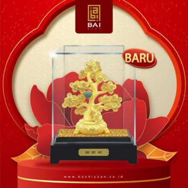 BAI GIFT Pajangan Pohon Uang Koin Lapis Emas 24K Patung Pohon Koin Emas Kuno - XL gold