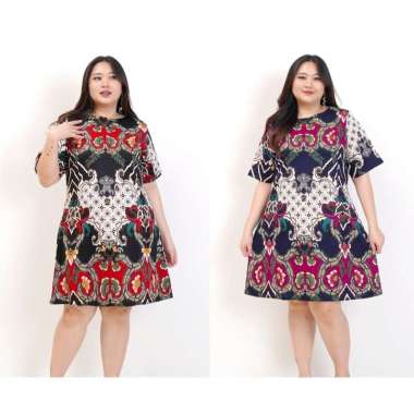 DRESS BATIK WANITA JUMBO BIG SIZE 038 XXL XXXL LD 120cm BAJU HAMIL PESTA KERJA KANTOR ACARA FORMAL K