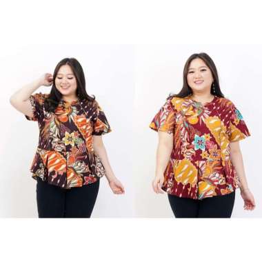 ATASAN BLOUSE BLUS BATIK WANITA JUMBO 318B BIG SIZE LD 120cm BAJU HAMIL XXL XXXL KERJA KANTOR FORMAL