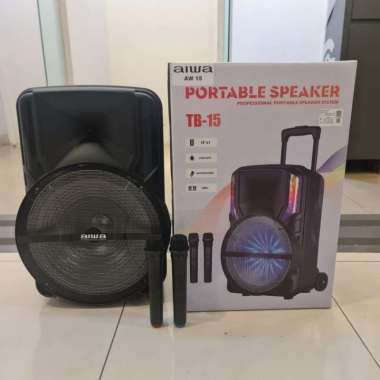 Speaker Portable Wireless N Aiwa WAS 115 Original 15 Inch Bluetooth