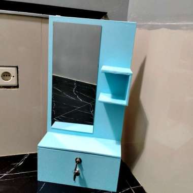 Meja Rak Rias Kunci Laci 60 x 30 x 11 Cm Rak Kosmetik Hiasan Gantung Dinding birumuda