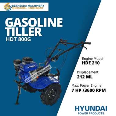 Mesin Hand Traktor Mini Bensin / Alat Bajak Tanah Hyundai HDT800G