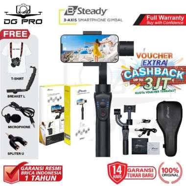Brica B-Steady 3 Axis Gimbal Stabilizer For Smartphone PAKET BONUS STEADY PRO 2024
