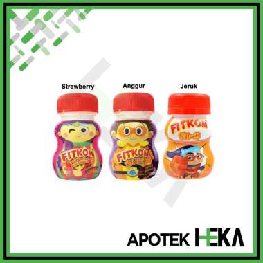 Fitkom Multivitamin Botol Isi 21 Tablet Hisap - Calsium Peninggi Badan Anggur