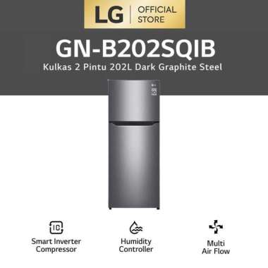 LG Kulkas 2 Pintu in Dark Graphite Steel [202L] GN-B202SQIB