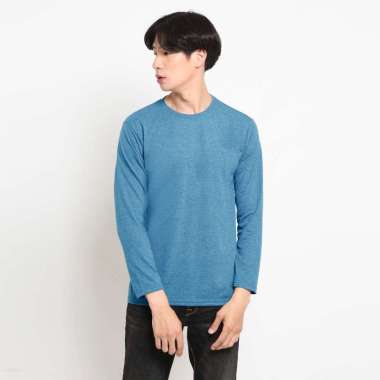 RBJ T-Shirt Cotton Lengan Panjang Pria (02) - Mix Design Misty Biru 06 M
