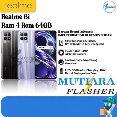 Realme 8i Ram 4 Rom 64GB Cyber Hitam