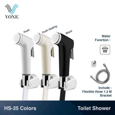 VONE Jet Shower Toilet Cebok Bidet WC Putih Gading Hitam HS-25 Putih Gading (Ivory)