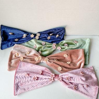 Ribbon Madness Velvet Blossom Big Bow Clip Rose Gold