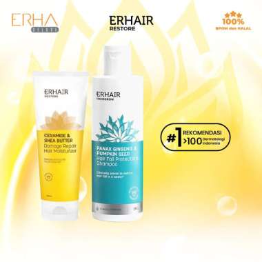 ERHA ERHAIR Hairgrow Shampoo 250 ml + Hair Moisturizer - Shampo dan Kondisioner Penumbuh Rambut Ront