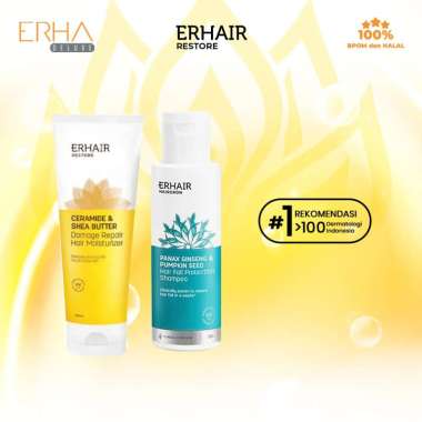 ERHA ERHAIR Hairgrow Shampoo 100 ml + Hair Moisturizer - Shampo dan Kondisioner Penumbuh Rambut Ront