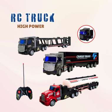 RC Truck Cargo Trailer High Power Mainan Anak Remote Control Truk Truck Trailer