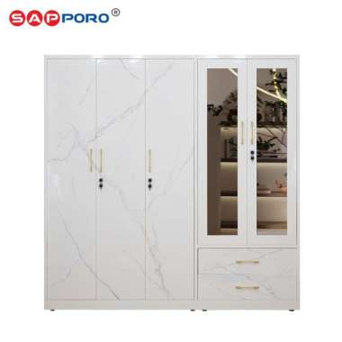SAPPORO CESENA - Lemari Pakaian Besi 5 Pintu Brankas Digital Bianco