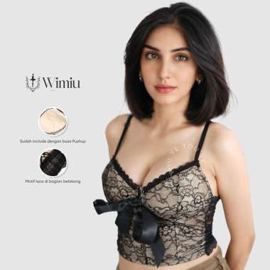 Wimiu Tanktop Tank top Bustier Wanita Crop Top Tengtop Tangtop Brokat Bralette Busa Tipis Wanita 100