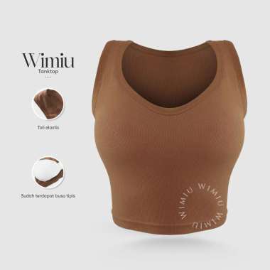 Wimiu TankTop Tanktop Wanita Singlet Crop Top Tengtop Tangtop Wanita 100139 Brown