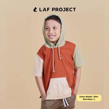 Kaos Hoodie Anak TShirt Kids Laki laki Perempuan Cleo LAF Project XL Cream Red