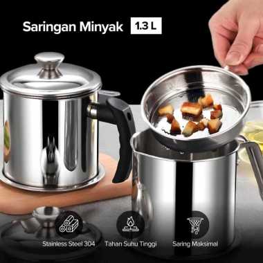 Saringan Minyak Goreng Stainless Jumbo / Saringan Minyak Oil Strainer Stainless Steel 1150ml - 2102 