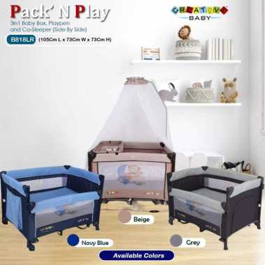 Baby Box 818 Creative Baby Pack N Play Kasur kelambu bayi GREY