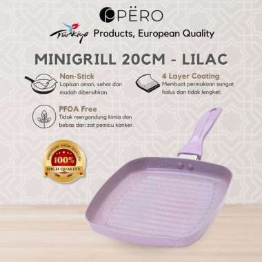 Pero Grill Pan 20cm / Wajan Panggang Anti Lengket Granite Rosegold