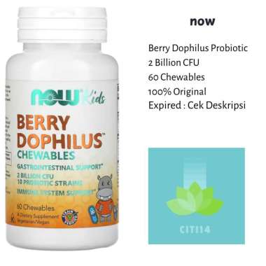 Now Foods Probiotic Berry Dophilus Kids 2 Billion 60 Chewables