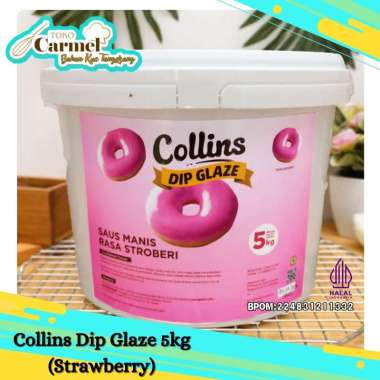 COLLINS DIP GLAZE - STRAWBERRY 5 KG / TOPPING DONAT JCO / TOPING PISANG NUGGET