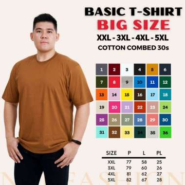 KAOS POLOS BIG SIZE UNISEX LENGAN PENDEK COMBED 30S UKURAN JUMBO BESAR 3XL
