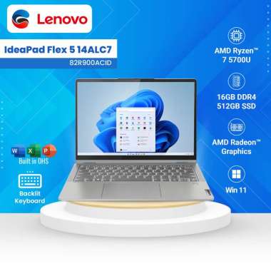 LENOVO Laptop Flex 5 14ALC7 AMD Ryzen 7 5700U 16GB 512GB [82R900ACID]
