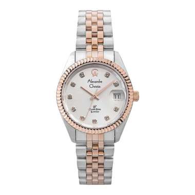 Jam Tangan Wanita Alexandre Christie Classic Steel AC 5013 LD BTRSL Ladies Silver Dial Dual Tone Sta