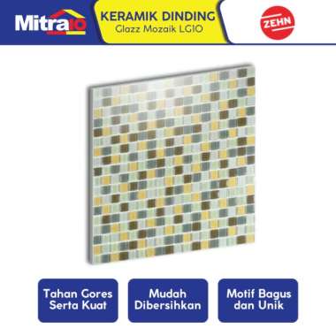 ZEHN GLASS MOSAIC LG10 GRAY GOLD SILVER 30X30CM Multicolor -