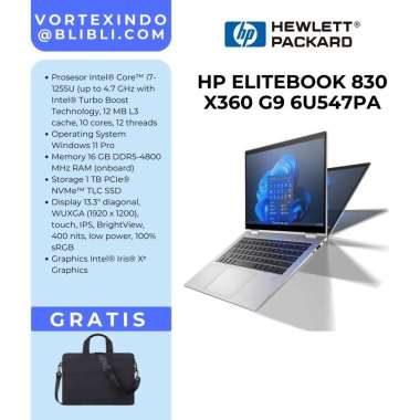 Laptop HP Elitebook x360 830 G9 i7-1255U 16GB 1TBSSD IRIS XE 13"WUXGA