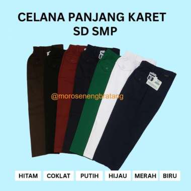 Bawahan seragam TELADAN celana panjang karet SD SMP Merah Putih Hijau 23