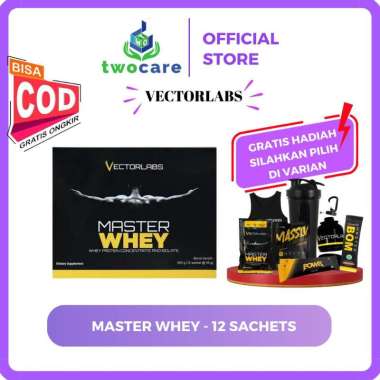 Vectorlabs Master Whey 1 Lbs 12 Sachet Vector Labs Whey Protein Vanila - Shaker