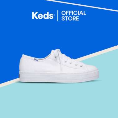 Keds Sepatu Wanita Triple Kick Canvas White WF57306 37.5 Putih