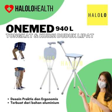 Onemed 940L Alat Bantu Jalan Tongkat + Kursi Lipat