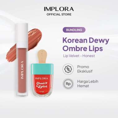 Implora Korean Dewy Ombre Lips (Honest Lip Velvet + Lip Tint) Cranberry