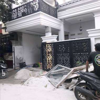 pagar rumah motip Cutting pagar besi holo galvanis anti karayap Random