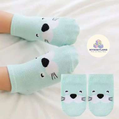 Kaos Kaki Bayi dan Anak/Baby & Kids Socks Gambar Animal 3D Anti Slip Seal -Biru