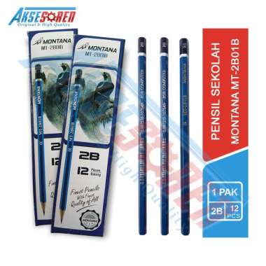 Aksesoren Pensil 2B Montana [MT-2B01B/1 Pack] / Pensil Gambar 1 Pak Pensil Kayu / Pinsil Pesil Pengs
