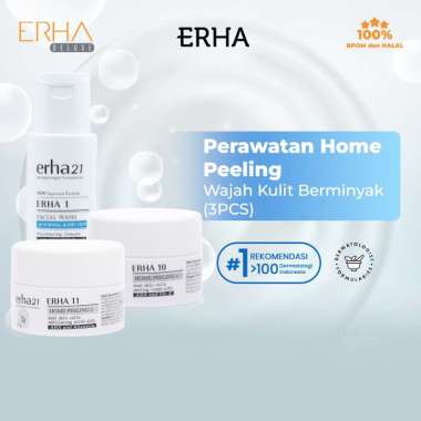 ERHA Peeling Wajah ERHA 1 + 10 + 11 - Paket Krim Piling Mencerahkan Wajah u/ Kulit Normal