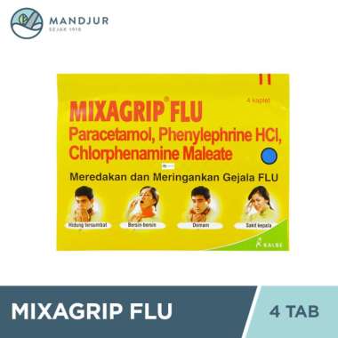 Mixagrip Flu 4 Kaplet - Meredakan Flu, Bersin Bersin, Hidung Tersumbat