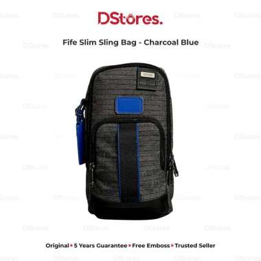 TUMI Fife Slim Sling Bag - Charcoal Blue