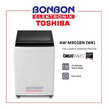 Toshiba Mesin Cuci 1 Tabung 8KG AW-M901BN (WK) / AW M901BN (WK)