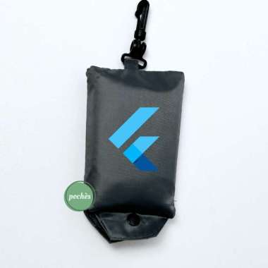 CUSTOM TAS BELANJA LIPAT SABLON LOGO NAMA/TAS LIPAT HOOK MEDIUM POCHES Abu Gelap